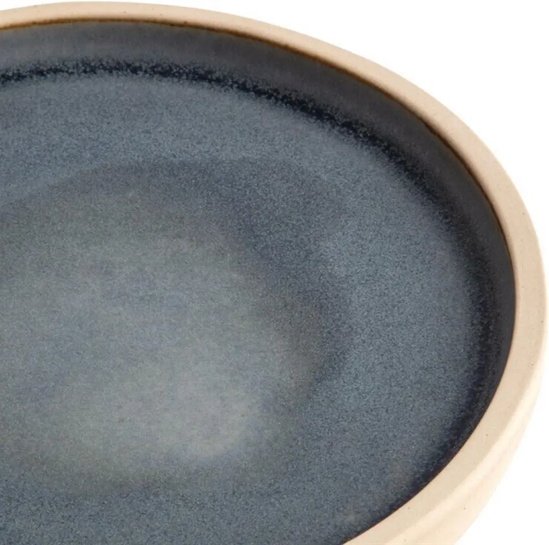Olympia Canvas Platte Ronde Bord Blauw Graniet 18cm - 6 Stuks