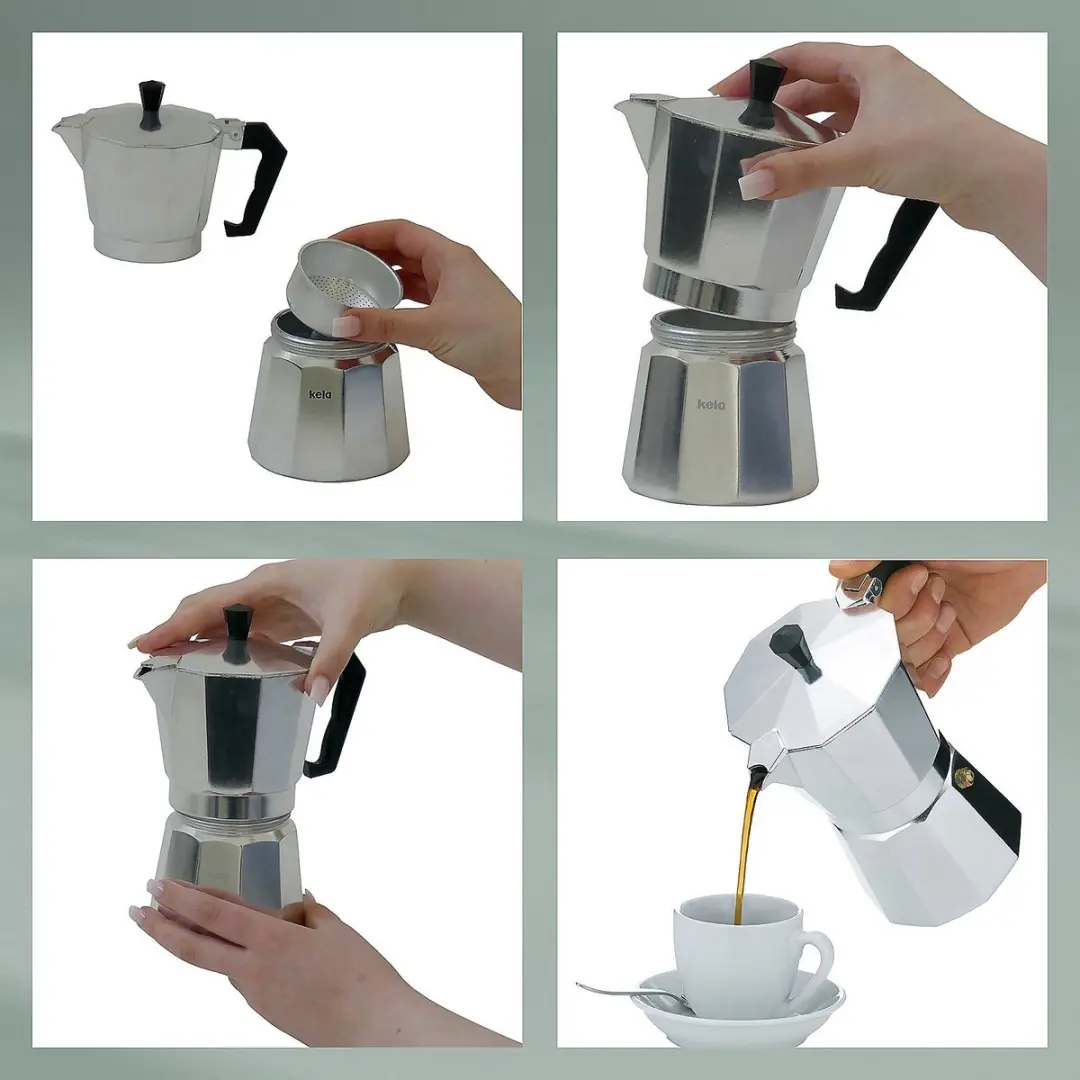 Kela Espressomaker 3-kops 4025457105913 - Zilver