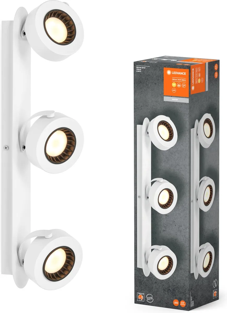 LEDVANCE Decor Spot Venus White 3 Spot - 16W 650lm Warm Wit