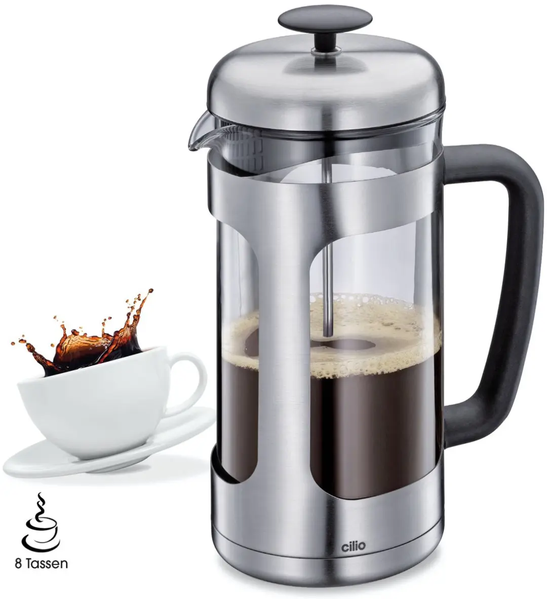 Cilio Maria Cafetière 8-kops - 1L - Roestvrij staal