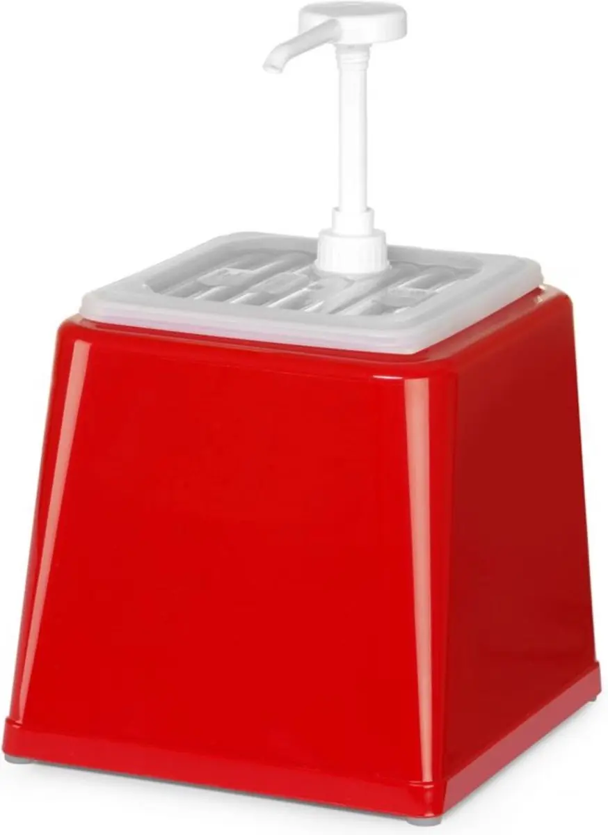HENDI Sausdispenser met pomp 2,5L - Rood