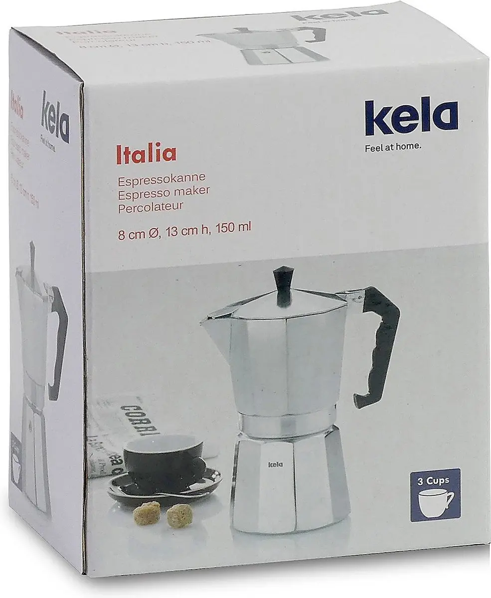Kela Espressomaker 3-kops 4025457105906 - 3 Kopjes - Zilver