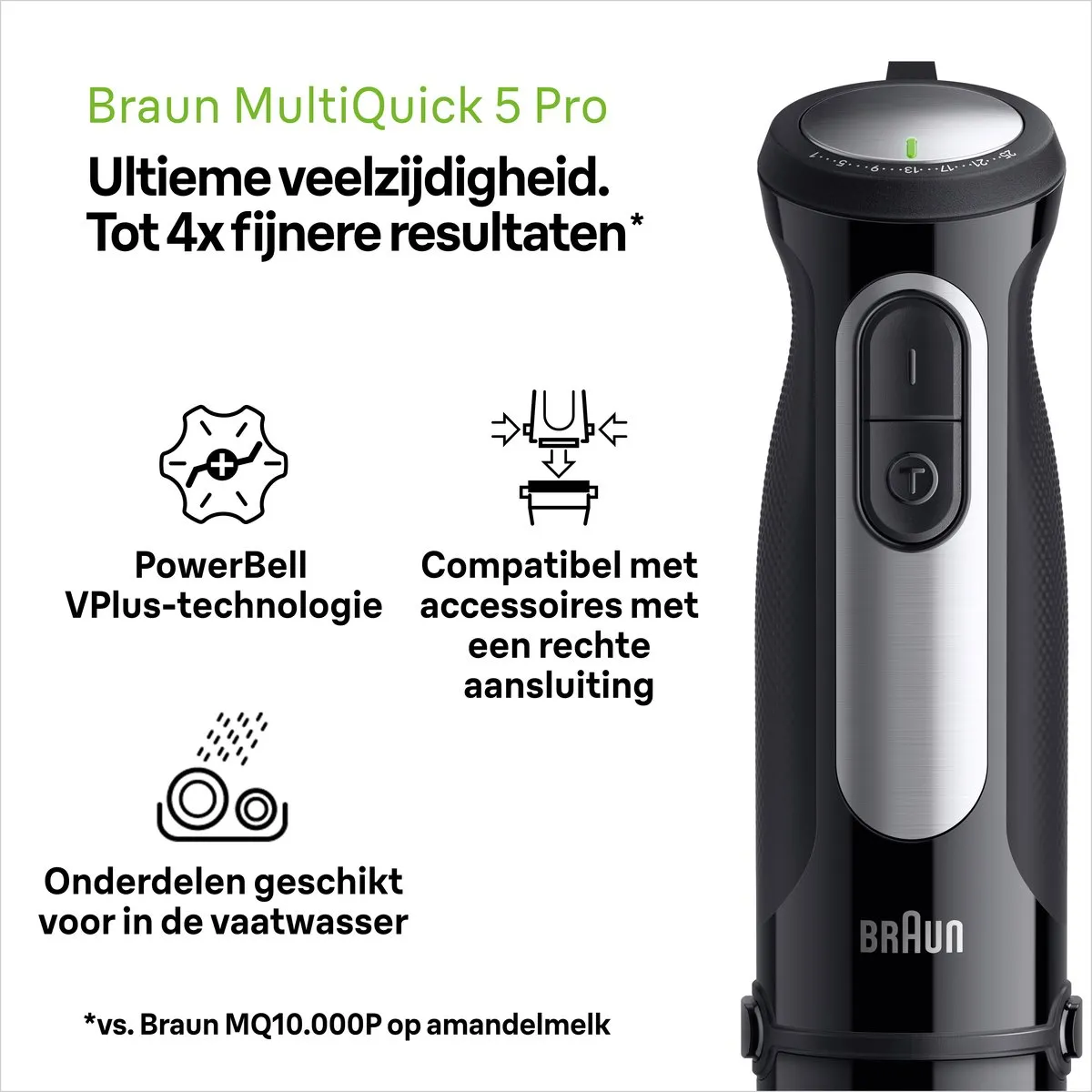 Braun MultiQuick 5 Pro MQ55.236M Staafmixer 1000W - Zwart