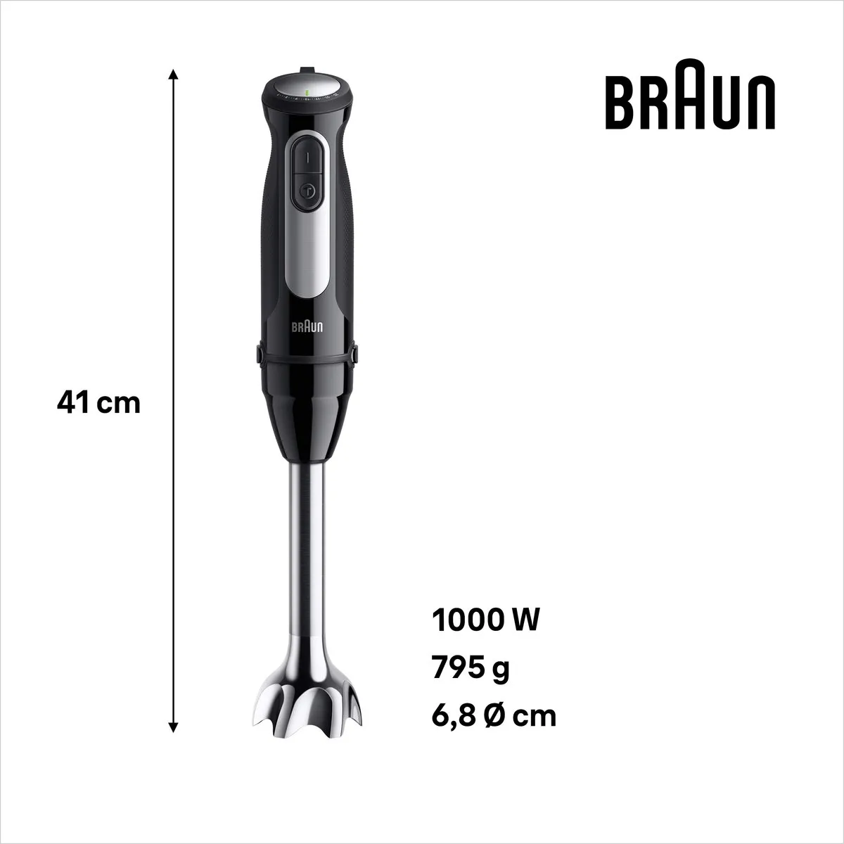 Braun MultiQuick 5 Pro MQ55.236M Staafmixer 1000W - Zwart - afbeelding 6 van 6