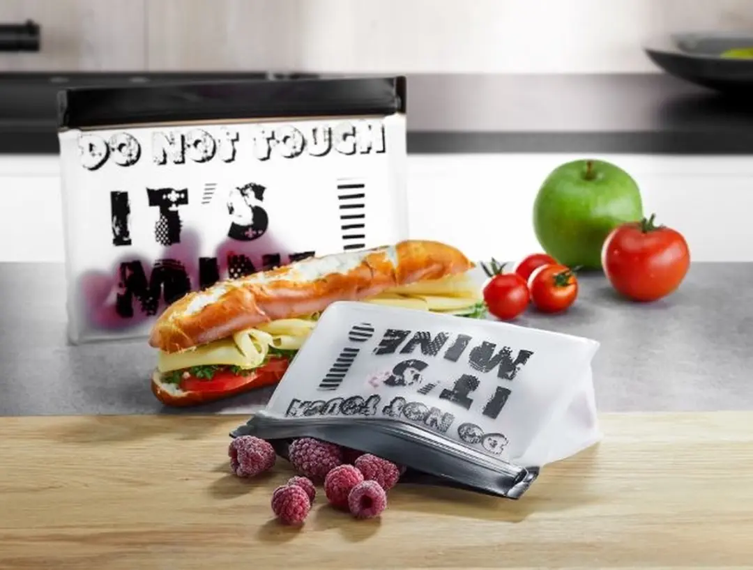 GEFU ZIPZIP Snackzakken - Set van 2 - 1L - Zwart