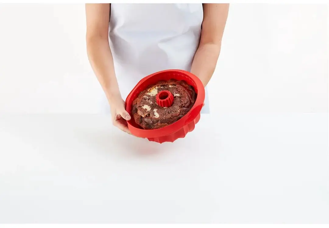 Lékué Bakvorm Savarin 22cm Siliconen - Rood
