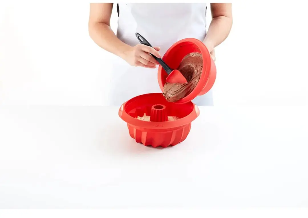 Lékué Bakvorm Savarin 22cm Siliconen - Rood