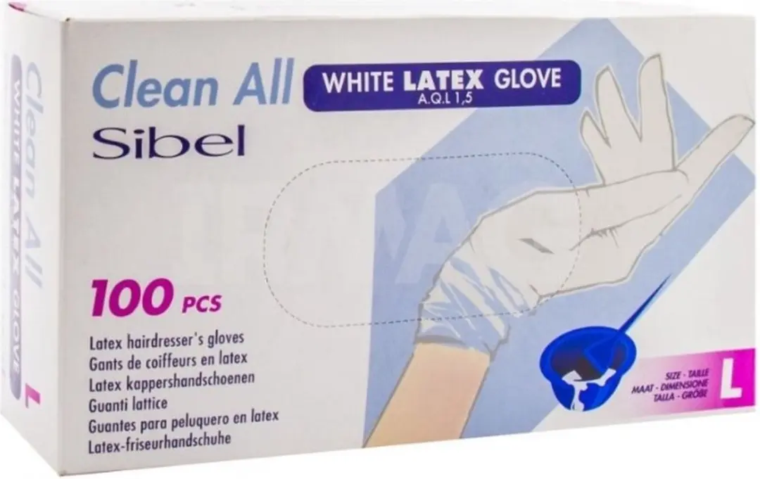 Sibel Latex Wegwerphandschoenen L - 100 Stuks - Wit