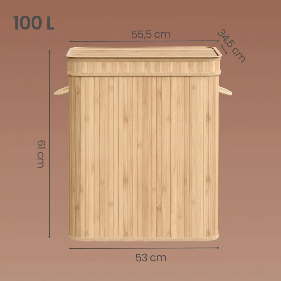 Songmics Wasmand Wassorteerder Bamboe 100L - Beige