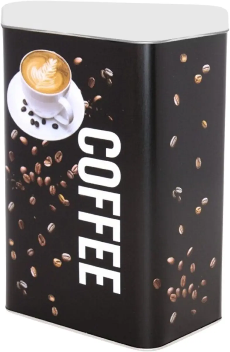 Excellent Houseware Koffieblik 2x - 1,2L - Zwart