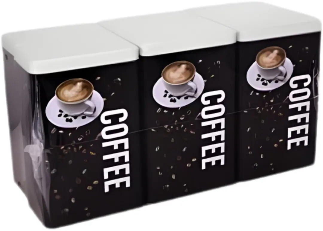 Excellent Houseware Koffieblik 2x - 1,2L - Zwart