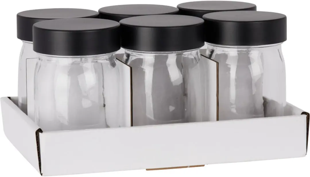 Excellent Houseware Kruidenpotjes 12-delig - 250ml Glas - Luchtdicht