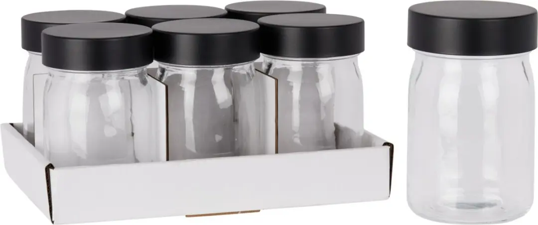 Excellent Houseware Kruidenpotjes 12-delig - 250ml Glas - Luchtdicht
