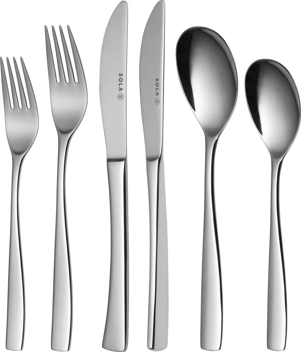 Sola Lotus Bestekset 50-delig - 8 Personen - Zilver