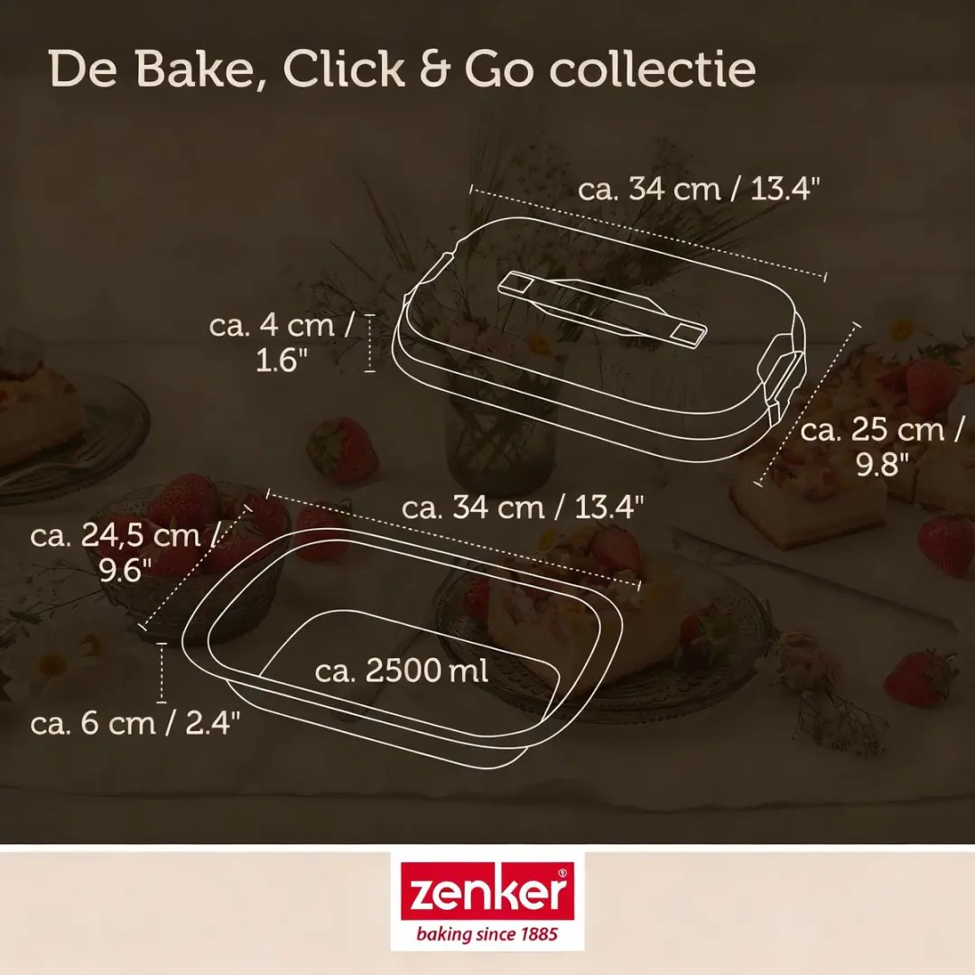 Zenker Bake Click and Go Taartvorm 34x24cm - Zwart
