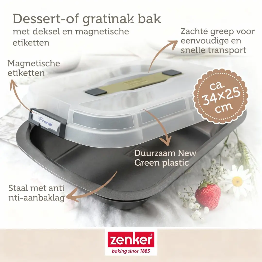 Zenker Bake Click and Go Taartvorm 34x24cm - Zwart