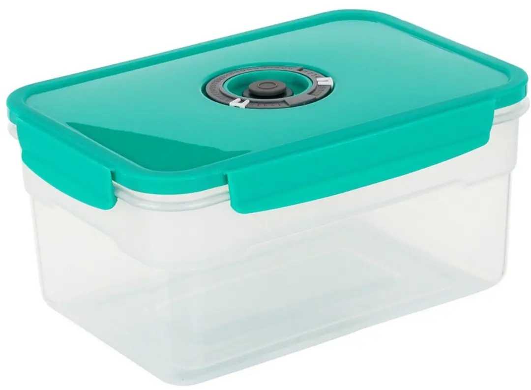 Excellent Houseware Vacuüm Vershoudbakje 2.3L - Transparant/Turquoise