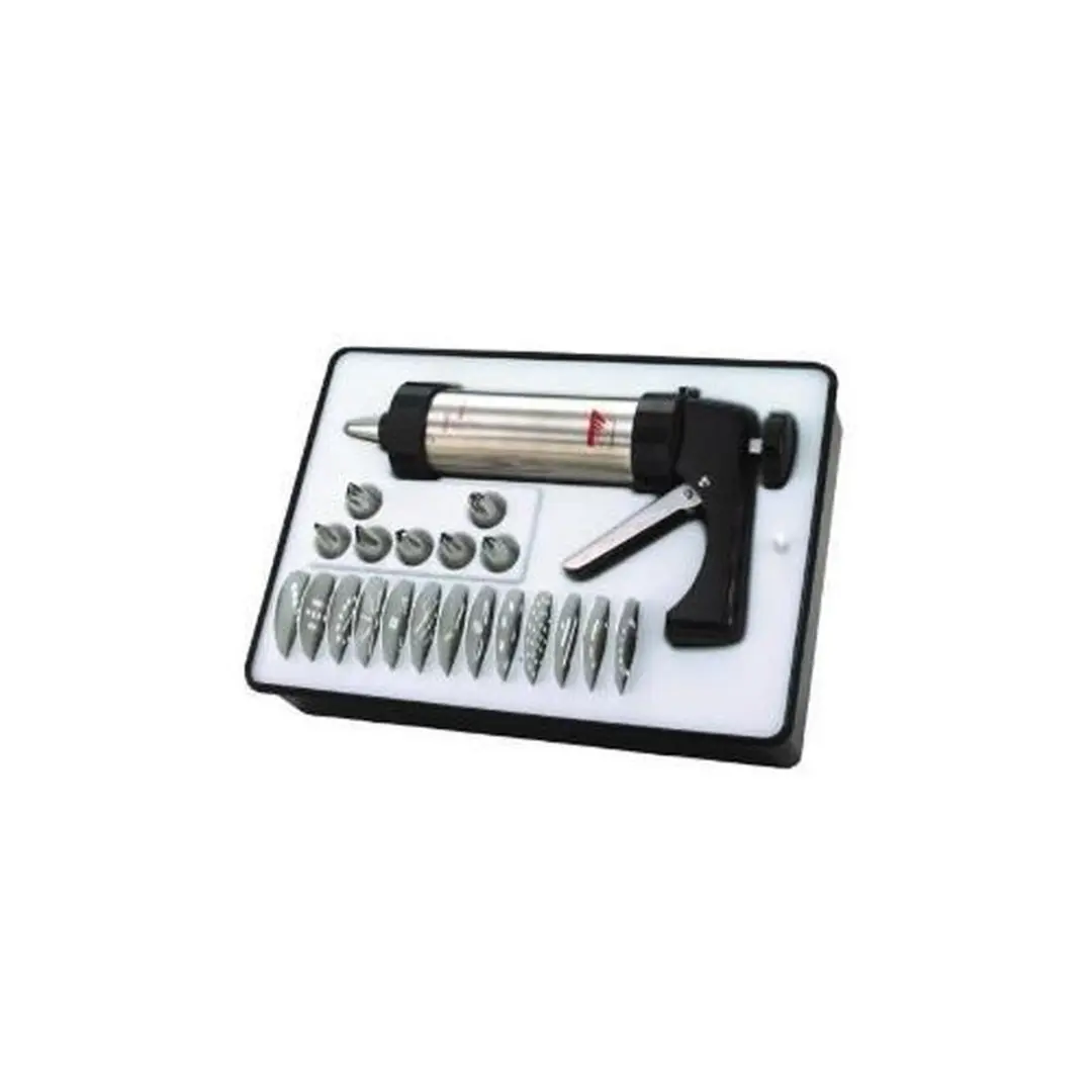 Masterclass KitchenCraft Koekjesmaker & Glazuurset 22-delig - Zilvergrijs