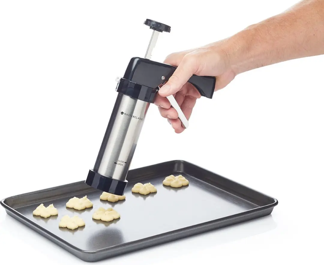 Masterclass KitchenCraft Koekjesmaker & Glazuurset 22-delig - Zilvergrijs