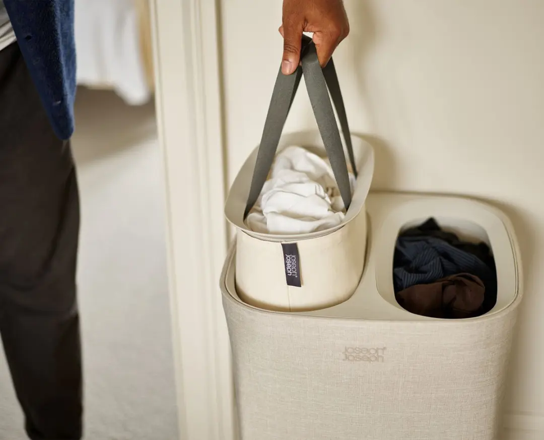 Joseph Joseph Tota Wasmand 60L - 2 Compartimenten Ecru