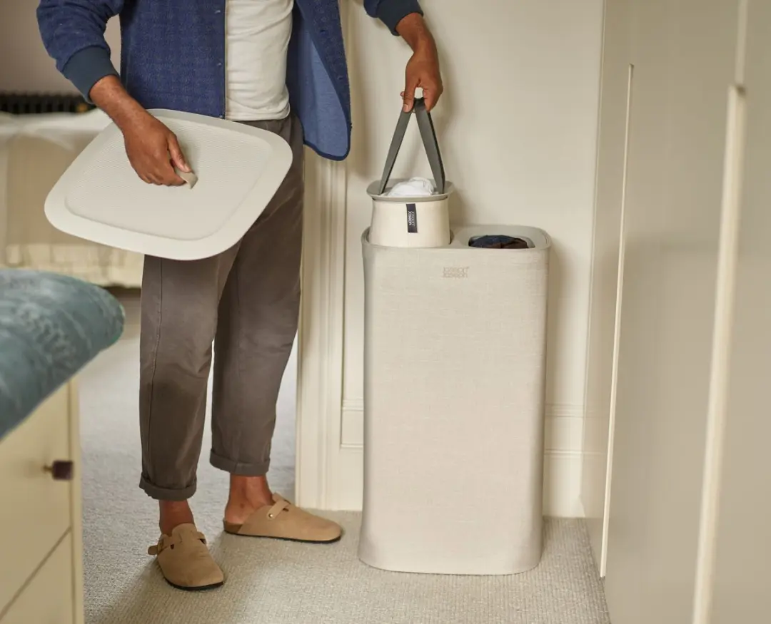 Joseph Joseph Tota Wasmand 60L - 2 Compartimenten Ecru