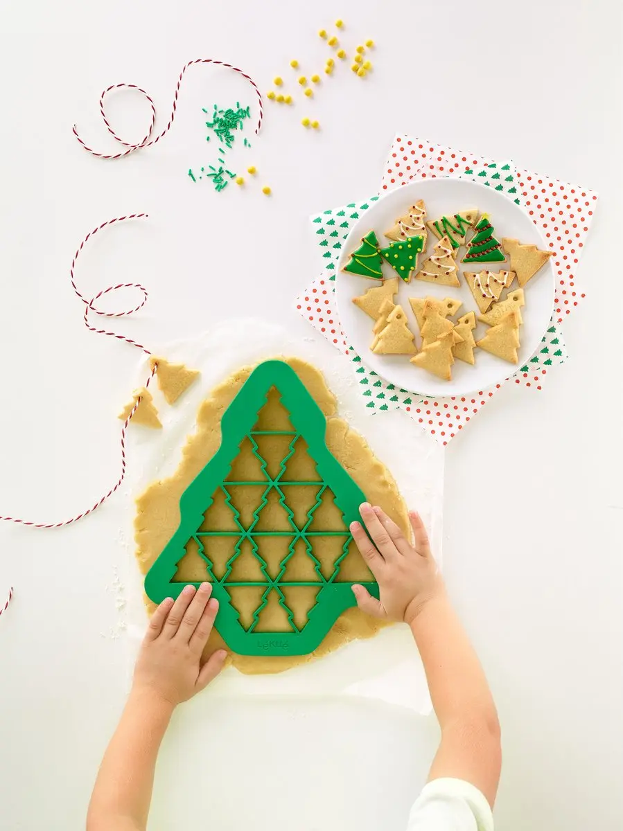 Lékué Koekjesuitsteekvorm Kerstboompjes - Green