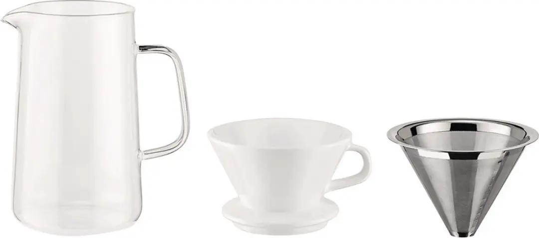 Alessi Slow Coffee Filterhouder & Karaf - 600ml - 3-delig - Wit