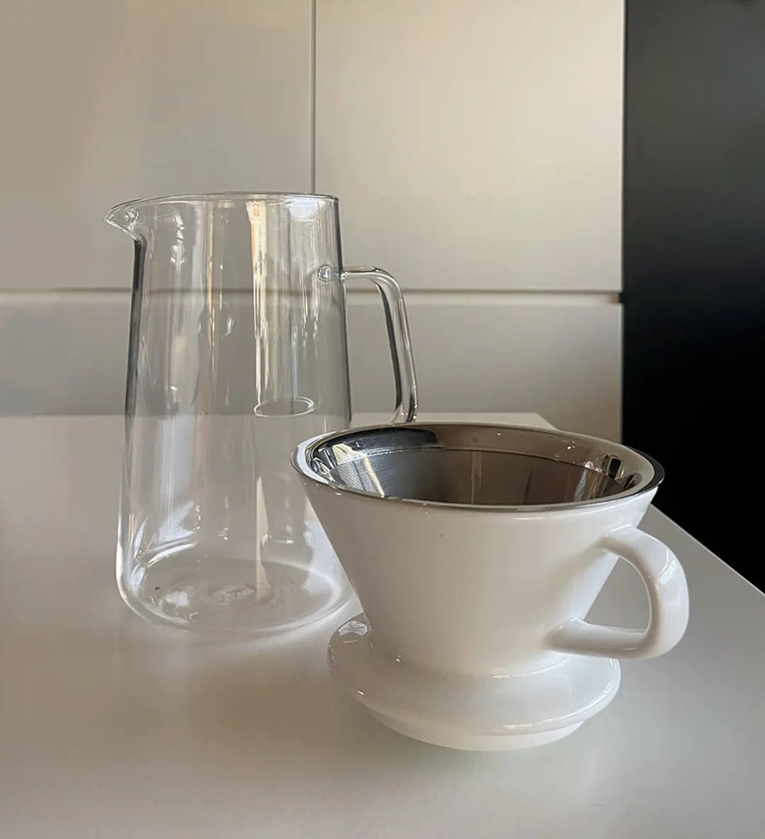 Alessi Slow Coffee Filterhouder & Karaf - 600ml - 3-delig - Wit
