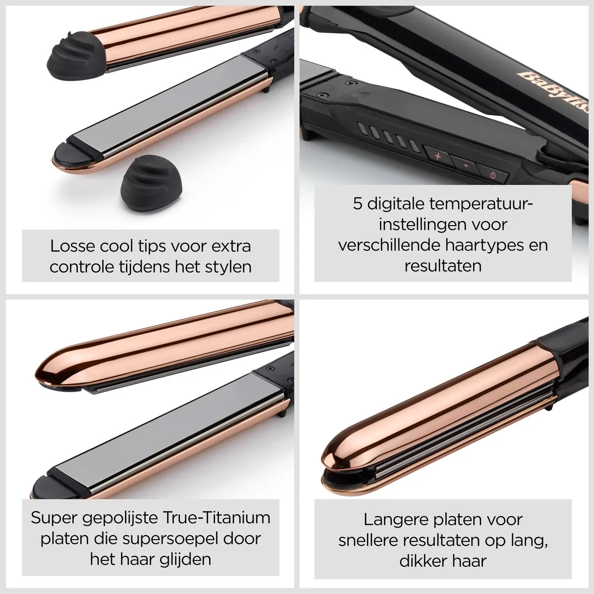 Babyliss ST482E Stijltang 2-in-1 28mm - 5 standen - Kopergoud/Zwart
