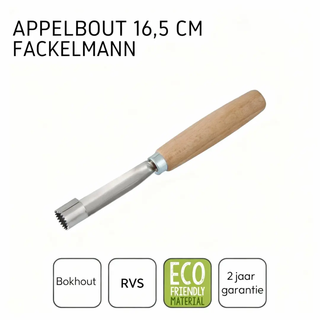 Fackelmann Nature Appelboor FSC Beukenhout - Roestvrij staal