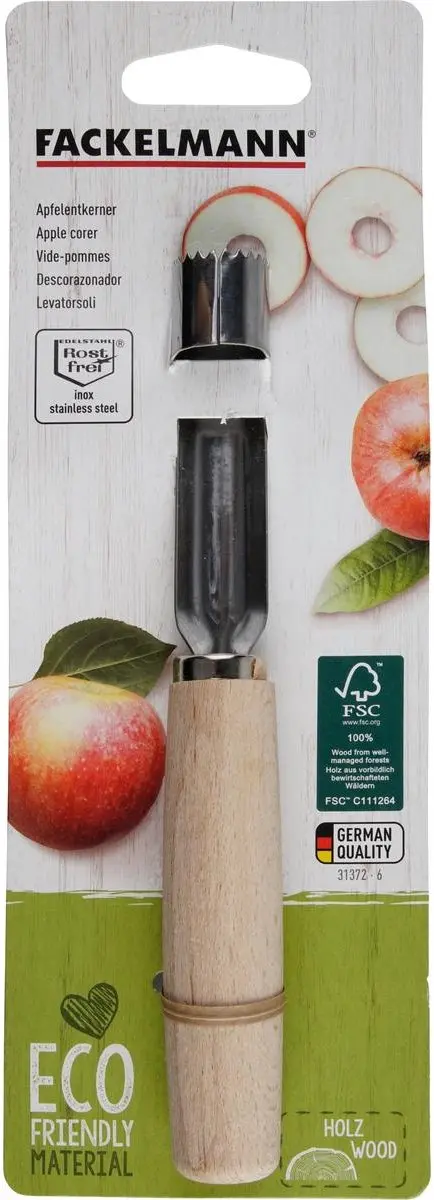 Fackelmann Nature Appelboor FSC Beukenhout - Roestvrij staal - afbeelding 6 van 6