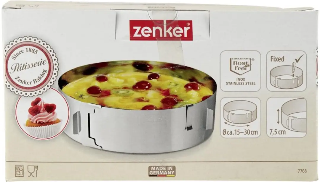 Zenker Smart Pastry Verstelbare Bakring - Roestvrij staal