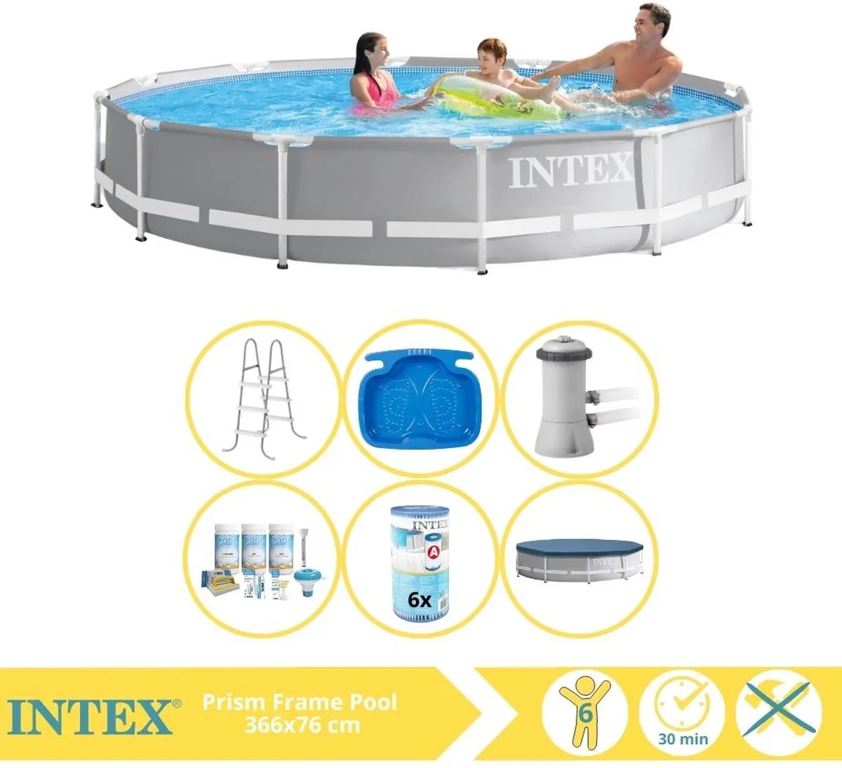 Intex Prism Frame 26712GN Opzetzwembad 366x76cm
