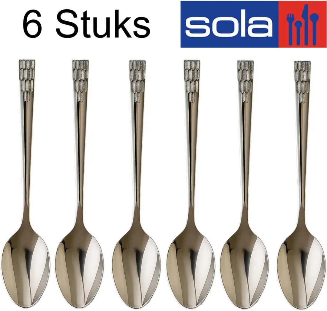Sola Demitasse Koffielepels Set 6 Stuks - 11cm - RVS