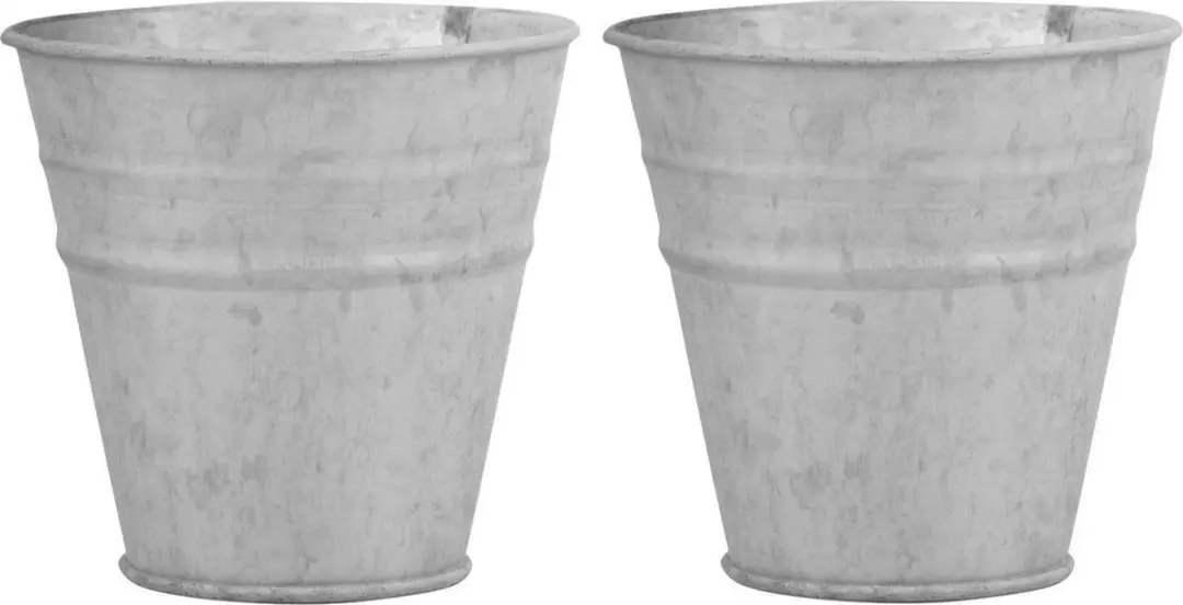 Esschert Design Zinken Emmertje 13cm - Bloempot - Zilver