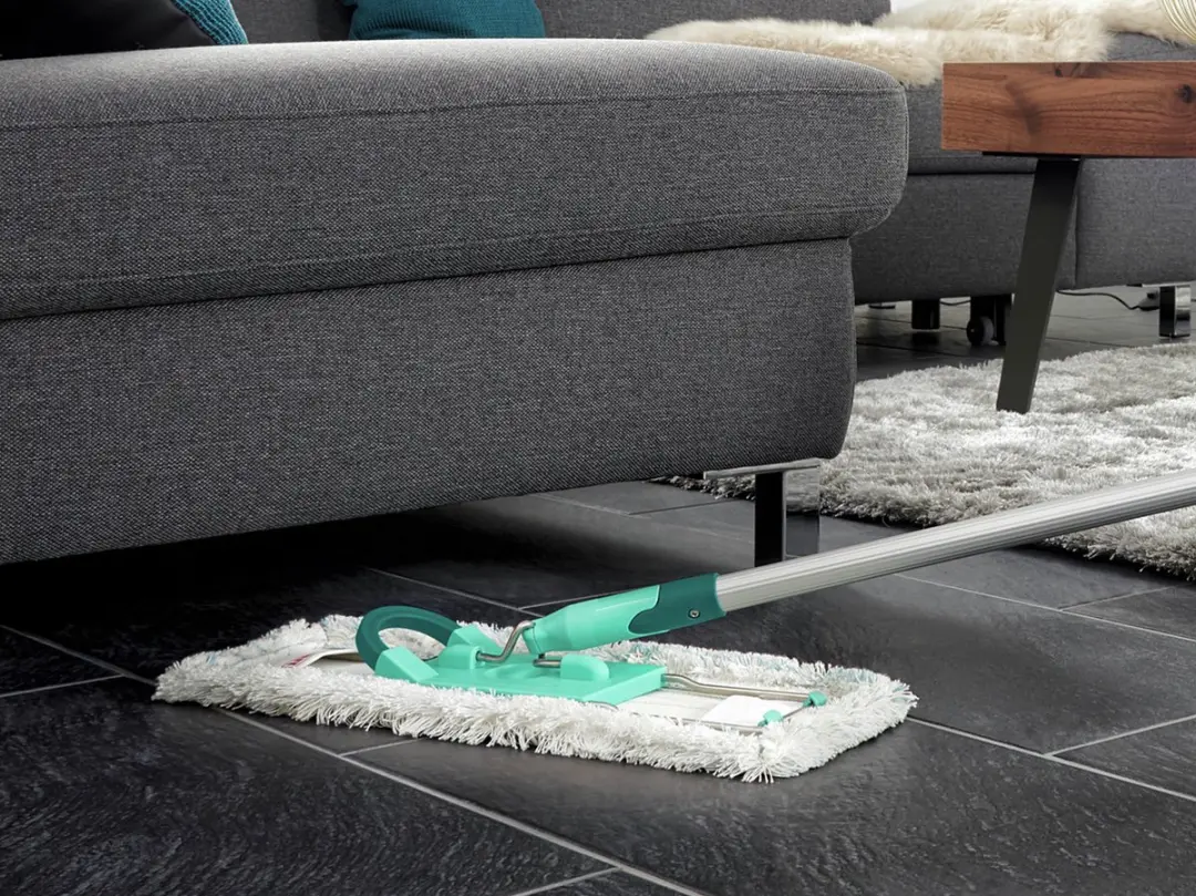 Leifheit Profi Cotton Plus Vloerwisser 42cm - Telescoopsteel 80-140cm - Turquoise/Grijs