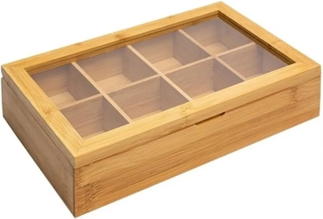 Westmark Theedoos Neutraal 8-vaks - 32,5x20,5cm - Hout