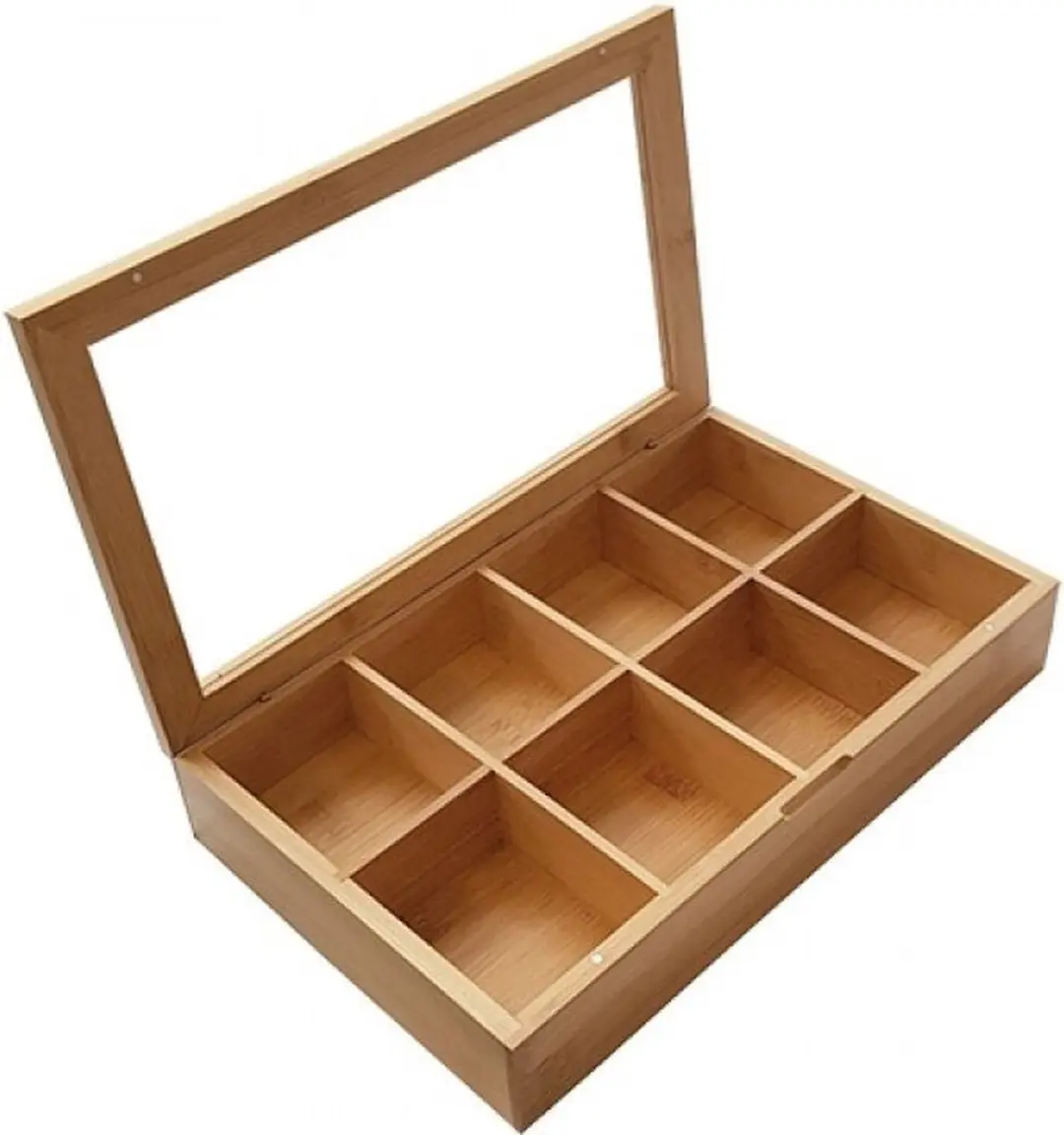 Westmark Theedoos Neutraal 8-vaks - 32,5x20,5cm - Hout
