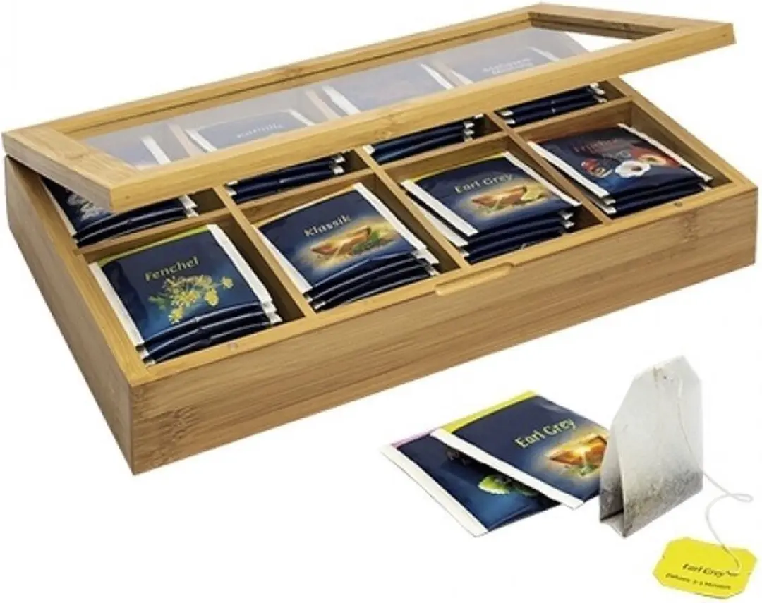 Westmark Theedoos Neutraal 8-vaks - 32,5x20,5cm - Hout