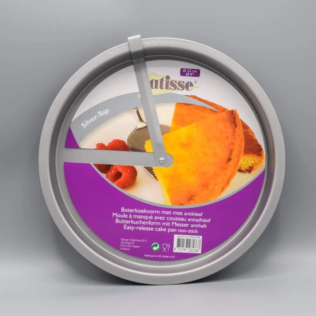 Patisse Boterkoekvorm Ø23cm - Met mes - Zilver