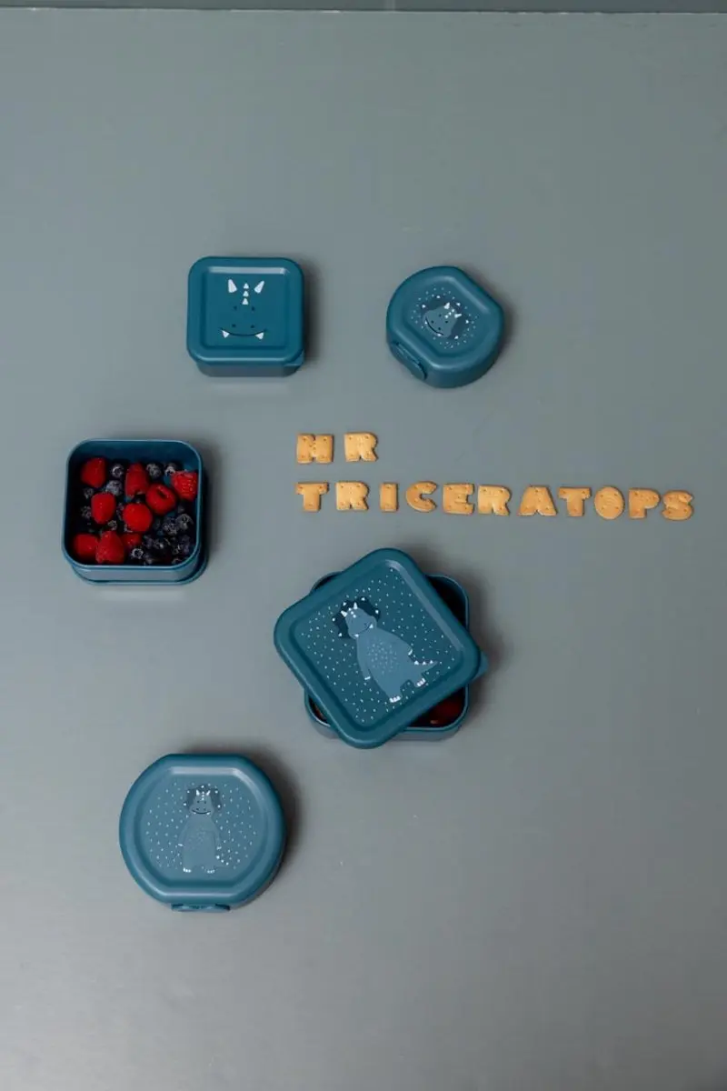 Trixie Mr Triceratops Snackdoosjes 3-delig - 0.25l - Blauw