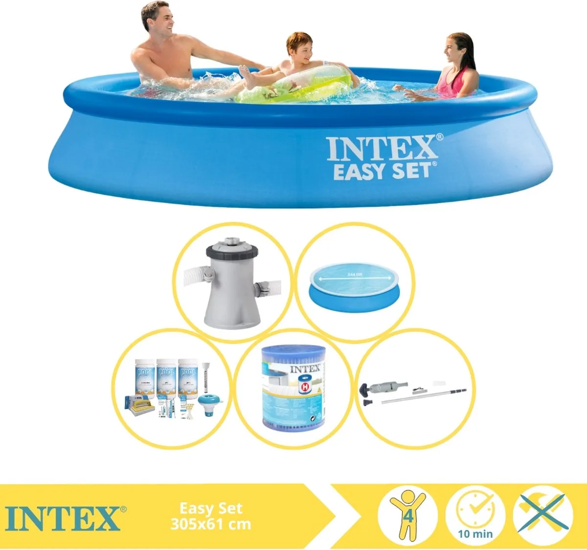 Intex Easy Set Zwembad 305x61cm - 3077L - Blauw - MPN 28118GN