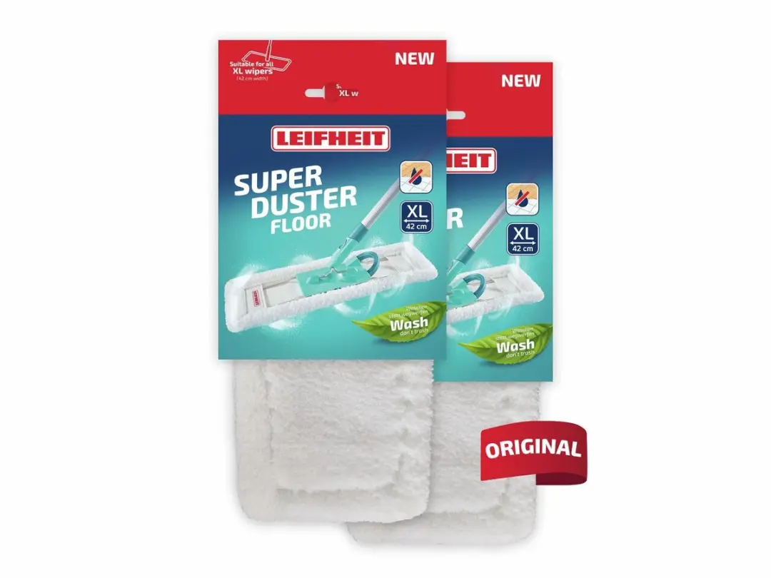 Leifheit Superduster Floor XL Vervangingsdoeken 42cm - Wit - 2 Stuks