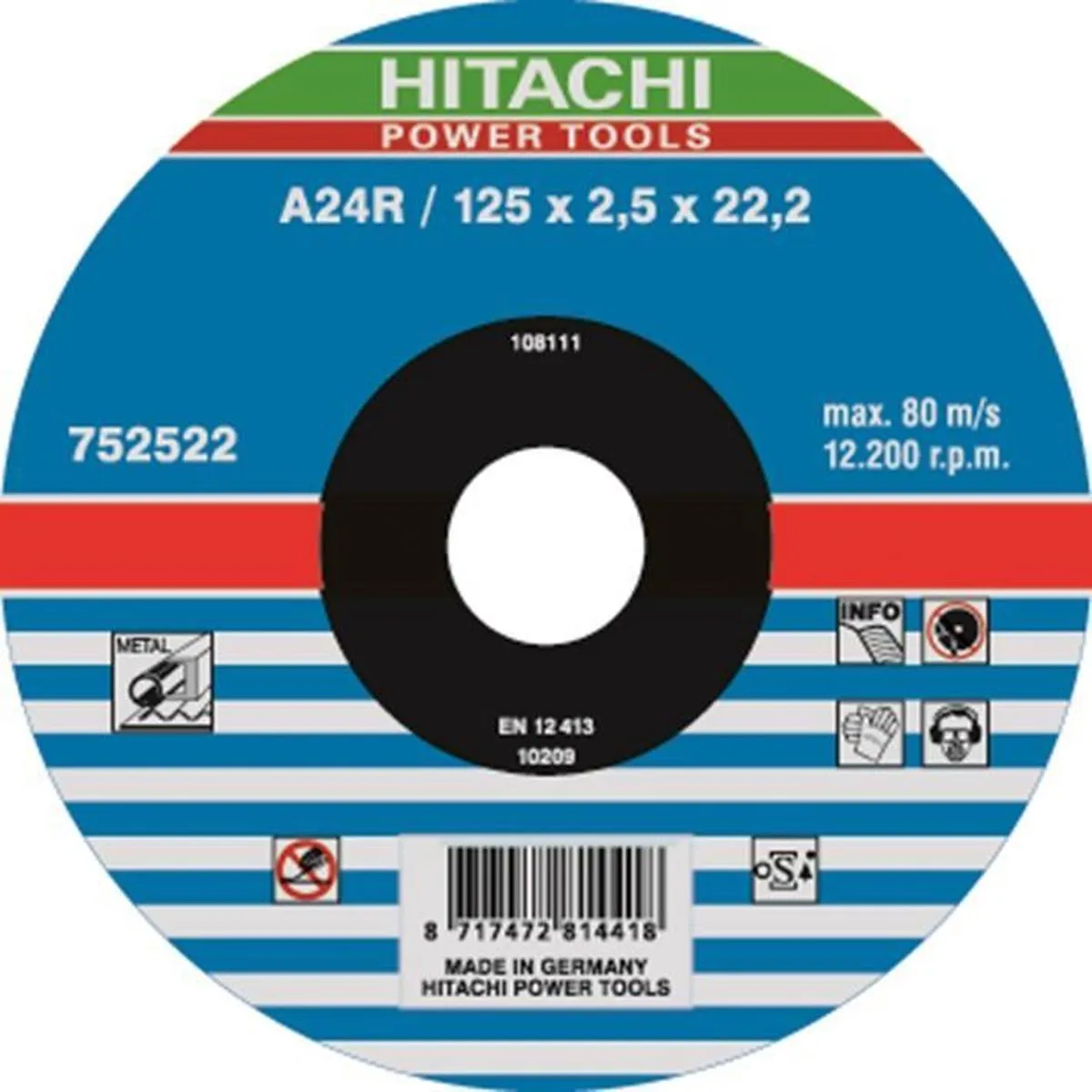 Hikoki HI00463 Doorslijpschijf Metaal 125mm - afbeelding 2 van 2