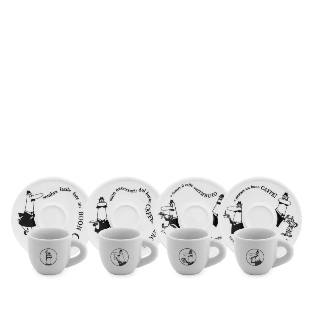 Bialetti Moka Express 3 Koppen + Carosello Espresso Set - 4 Stuks