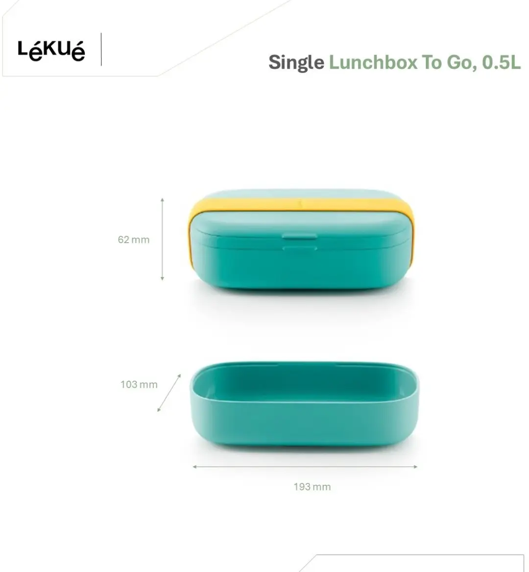 Lékué Lunchbox To Go 0.5L - 4-delig - Turquoise