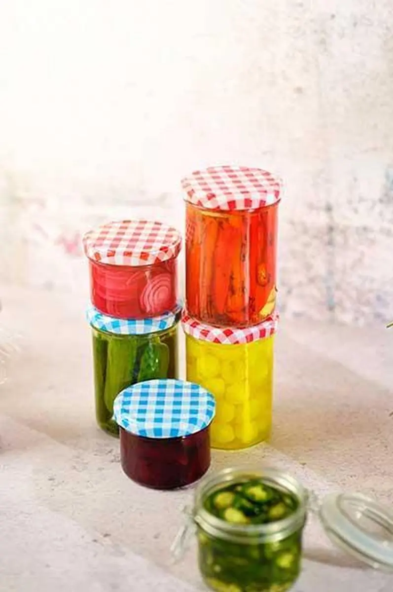 Cosy&Trendy Weckpotten Confituurbokaal Set - 6 Stuks - 230ml - Glas - Rood/Blauw