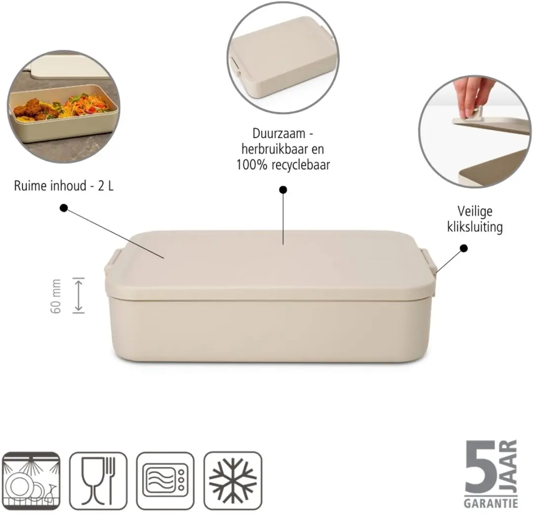 Brabantia Make & Take Lunchbox 241345 - 2L - Soft Beige