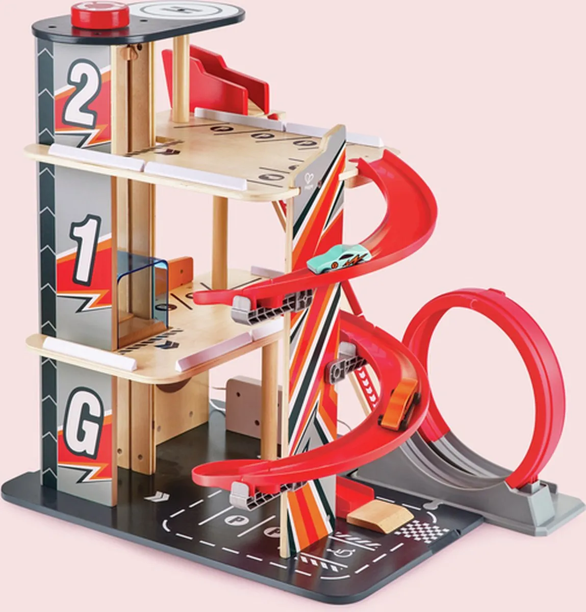 Hape Stunt-Fahrbahn met Ladestation