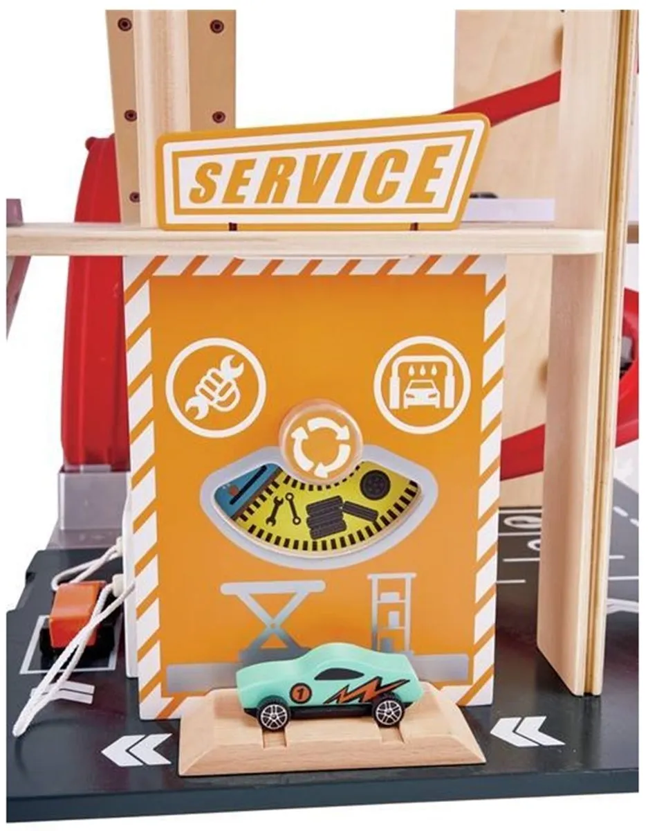 Hape Stunt-Fahrbahn met Ladestation - Veelkleurig